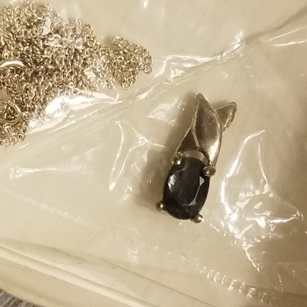 Avon Black Sapphire 925 Sterling Silver necklace - Picture 6 of 6